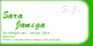 sara janiga business card